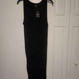 Torrid Black Gathered Midi Dress